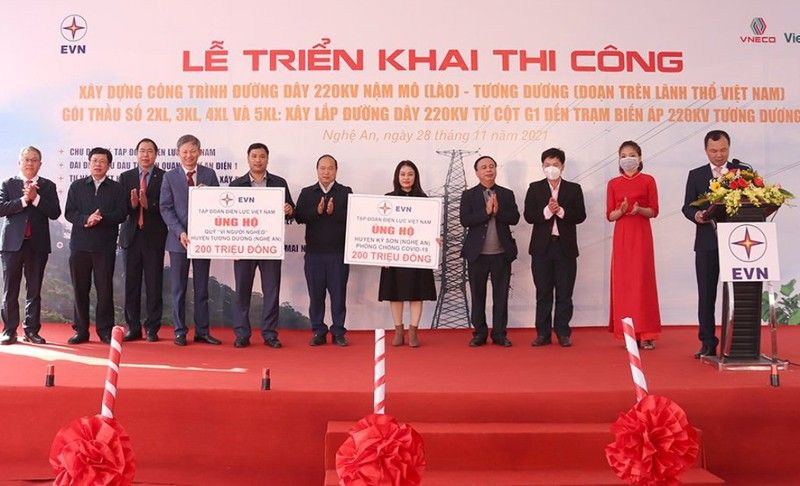 EVN xây dựng đường dây 220kV dẫn điện từ Lào về Việt Nam