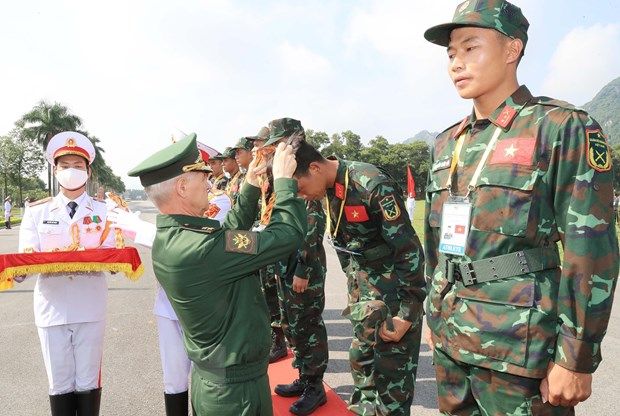 Quang cảnh lễ bế mạc và trao giải Army Games 2021 tại Miếu Môn