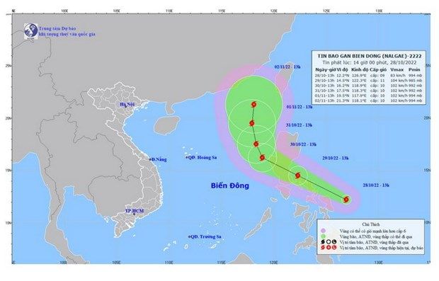 Bão Nalgae sẽ vượt qua miền Trung Philippines và đi vào Biển Đông