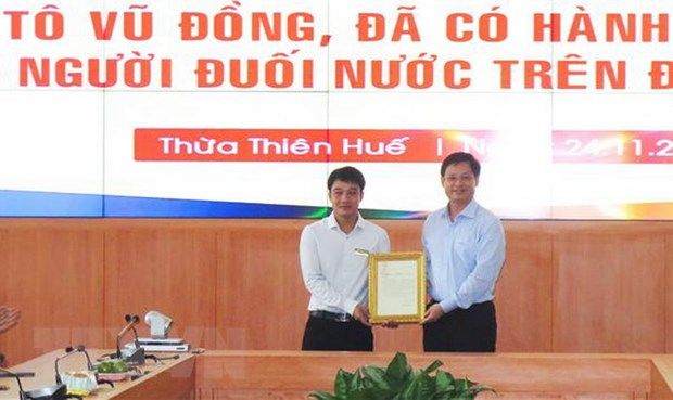 Tôn vinh hành động dũng cảm cứu người đuối nước của anh Tô Vũ Đồng