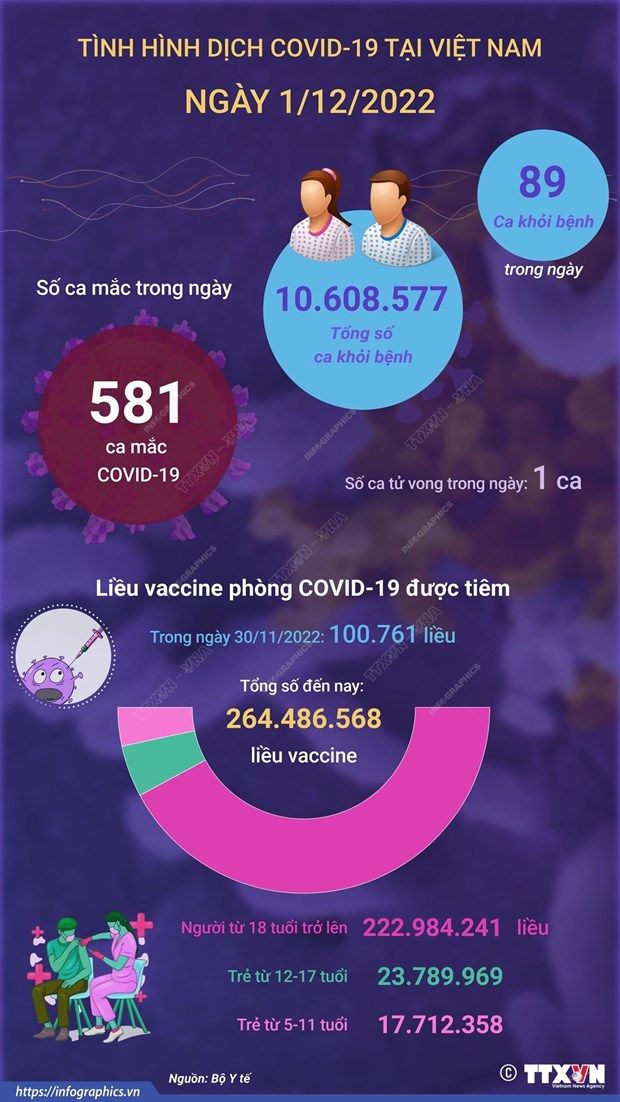 [Infographics] Cập nhật tình hình dịch COVID-19 tại Việt Nam ngày 1/12