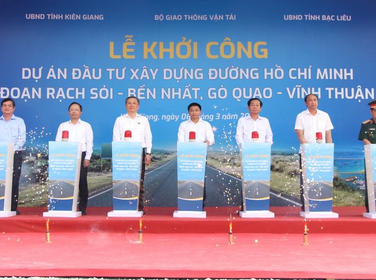 Khởi công dự án đường Hồ Chí Minh qua Bạc Liêu - Kiên Giang